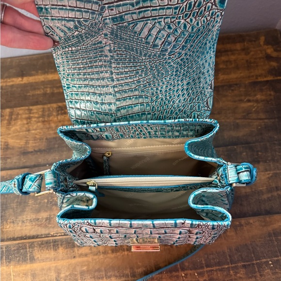 Brahmin Teal Croc-Embossed Crossbody Bag - Picture 6 of 6